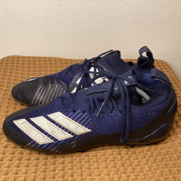 Adidas Adizero Primeknit Mens Size 11.5 Navy Blue Running Football Cleats Shoes - Picture 1 of 10